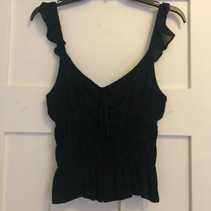 Reformation Ruched Waist Flutter Sleeve Tank Top